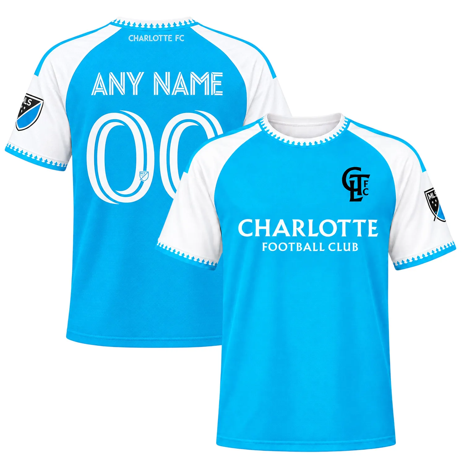 Youth Charlotte FC Blue Jersey Custom Player Dynamic Style