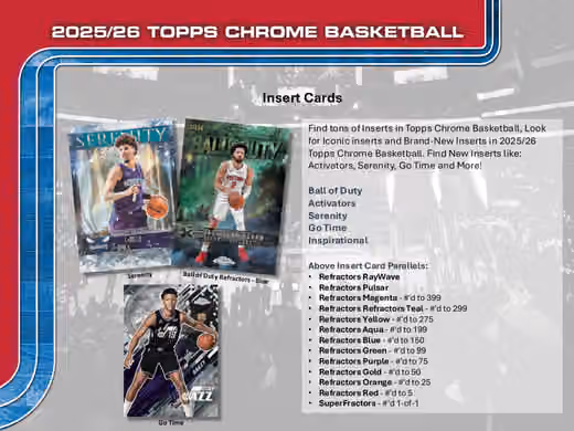 2025/26 Topps Chrome NBA Basketball Mega Box view 5