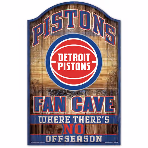 Detroit Pistons WinCraft NBA Fan Cave Wood Sign view 1