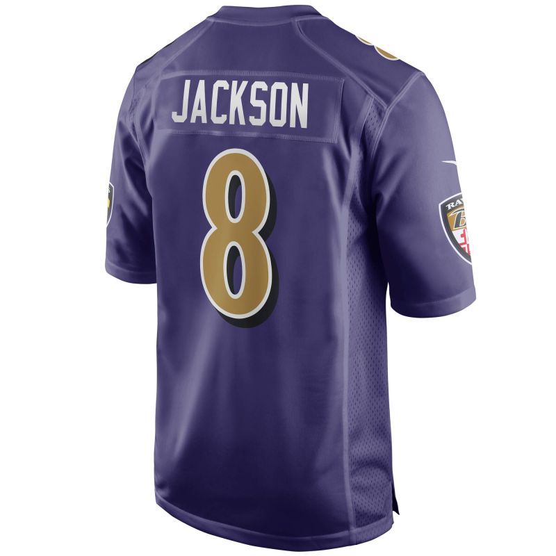 Lamar Jackson #8 Baltimore Ravens Nike Game NFL Jersey Alternate Purple view 3