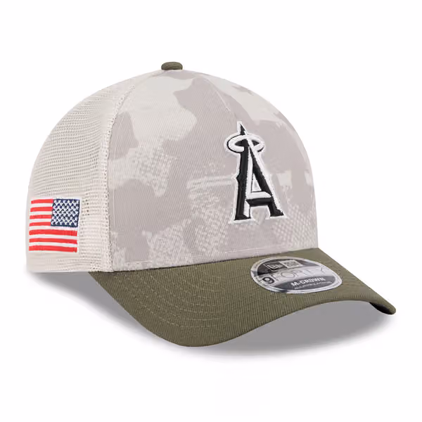 Los Angeles Angels 2025 MLB Armed Forces 9FORTY M-Crown A-Frame Snapback Cap product photo