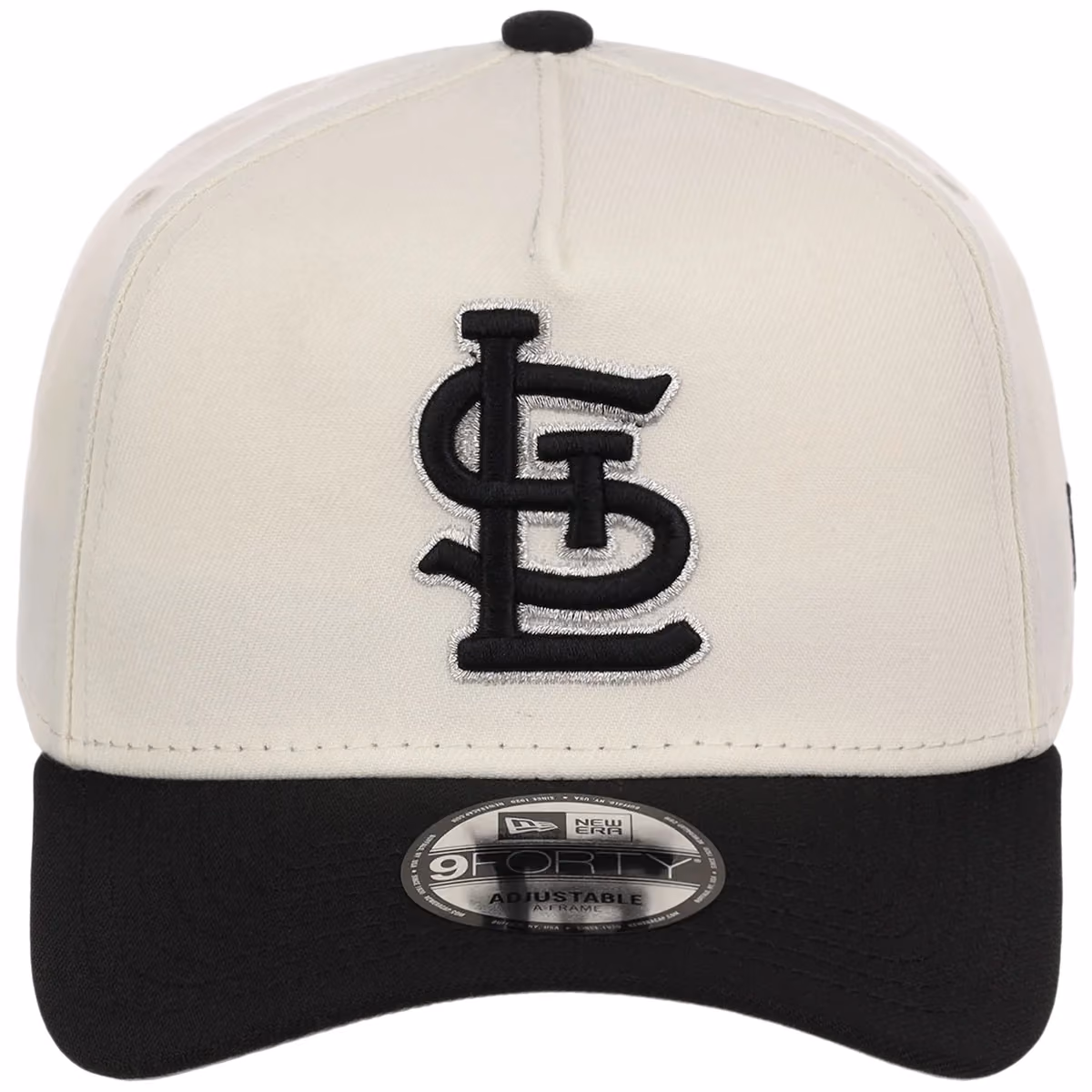 St. Louis Cardinals MLB Chrome x Black FASHION CORE New Era 9FORTY A-Frame detail view