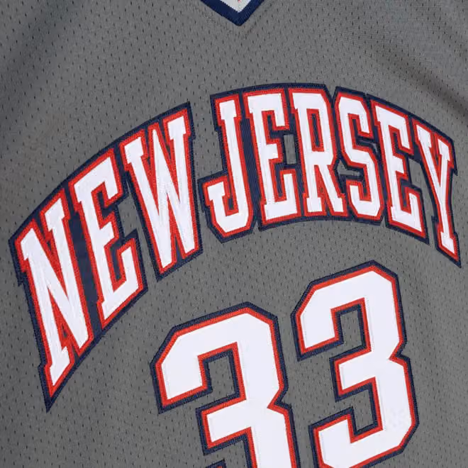 Stephon Marbury #33 New Jersey Nets 1999-00 Mitchell & Ness Authentic NBA Jersey Grey view 4