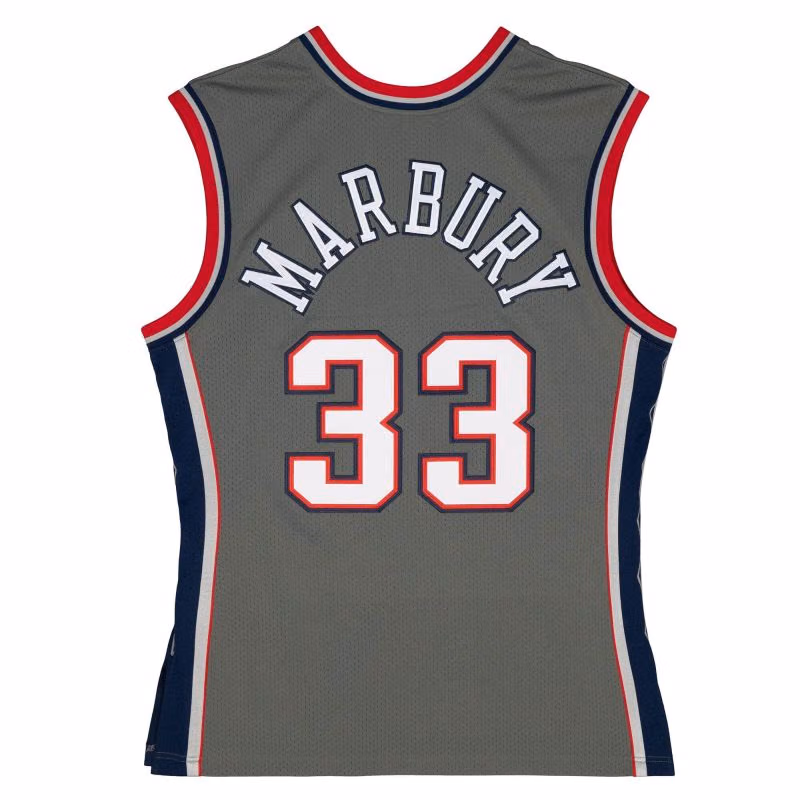 Stephon Marbury #33 New Jersey Nets 1999-00 Mitchell & Ness Authentic NBA Jersey Grey view 2