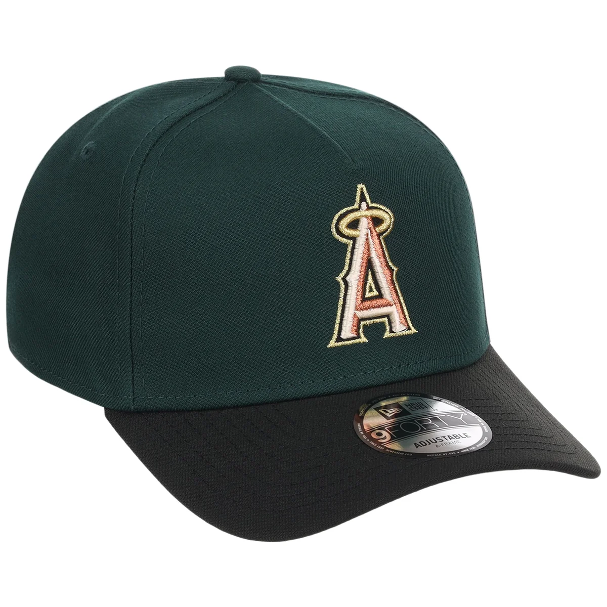 Anaheim Angels MLB Dark Green x Black FASHION CORE New Era 9FORTY A-Frame front view