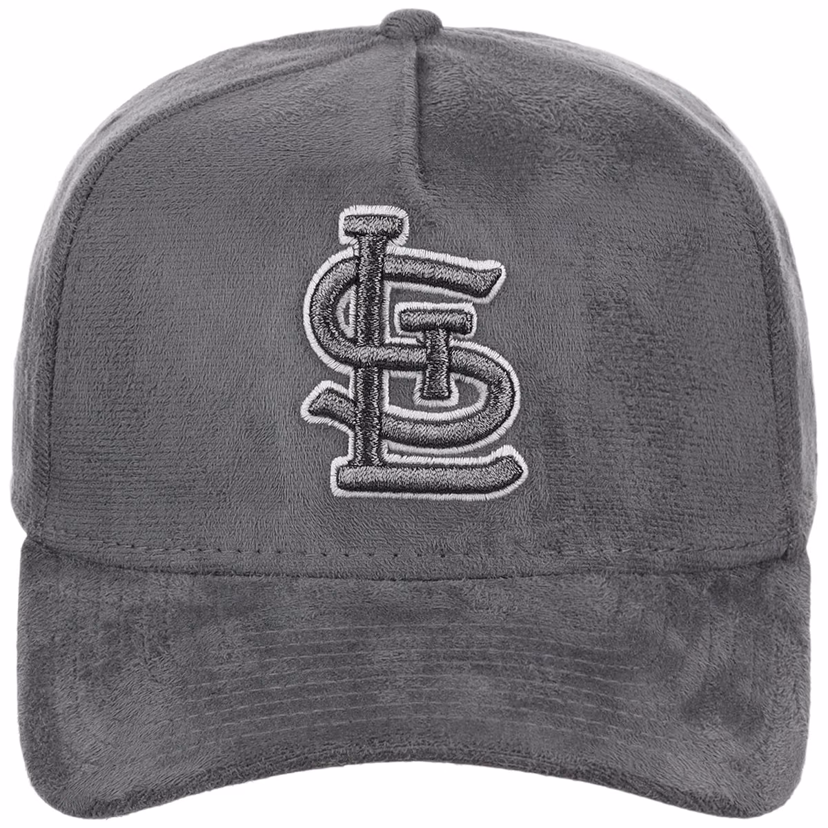 St. Louis Cardinals MLB Gray x Suede FASHION CORE New Era 9FORTY A-Frame detail view