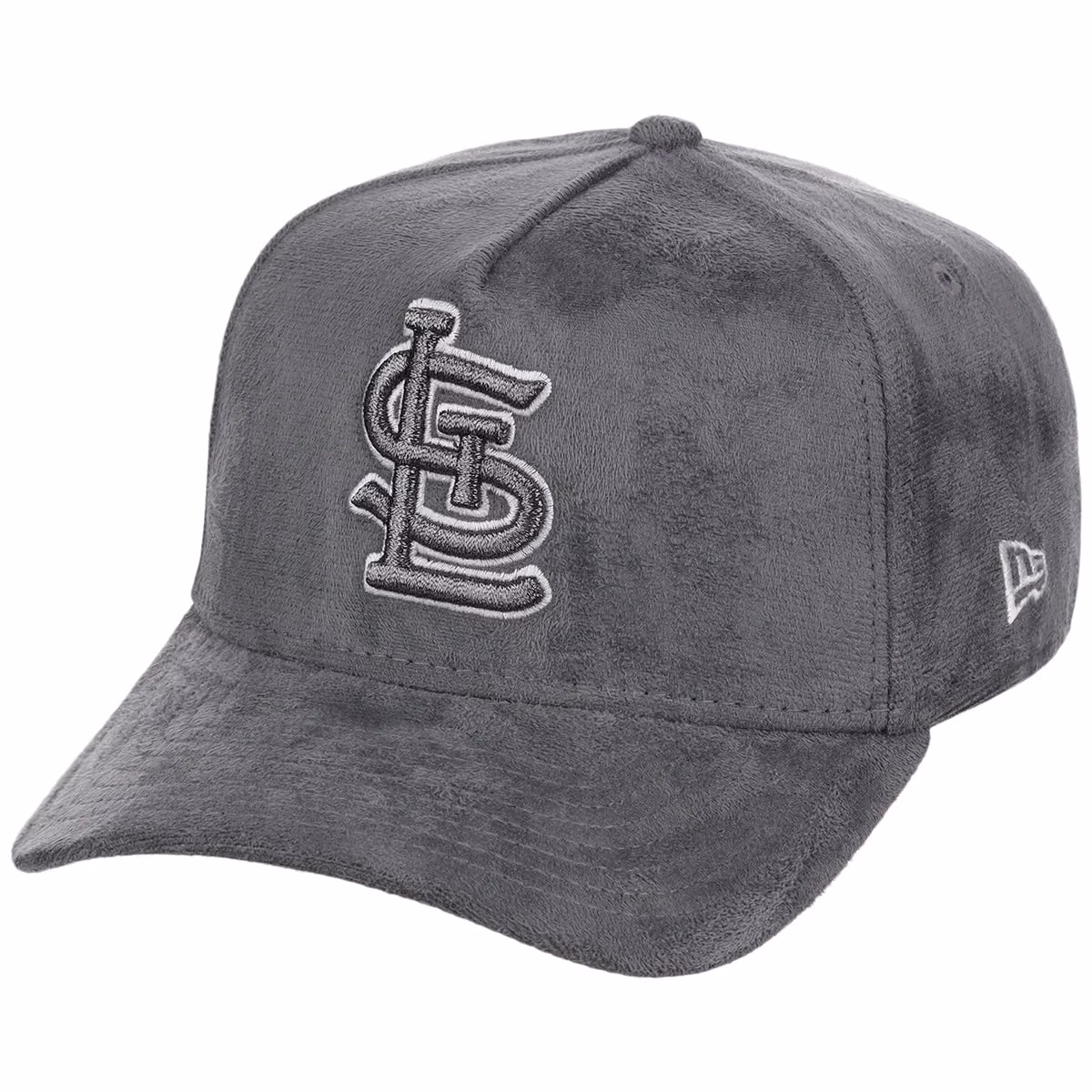 St. Louis Cardinals MLB Gray x Suede FASHION CORE New Era 9FORTY A-Frame detail view
