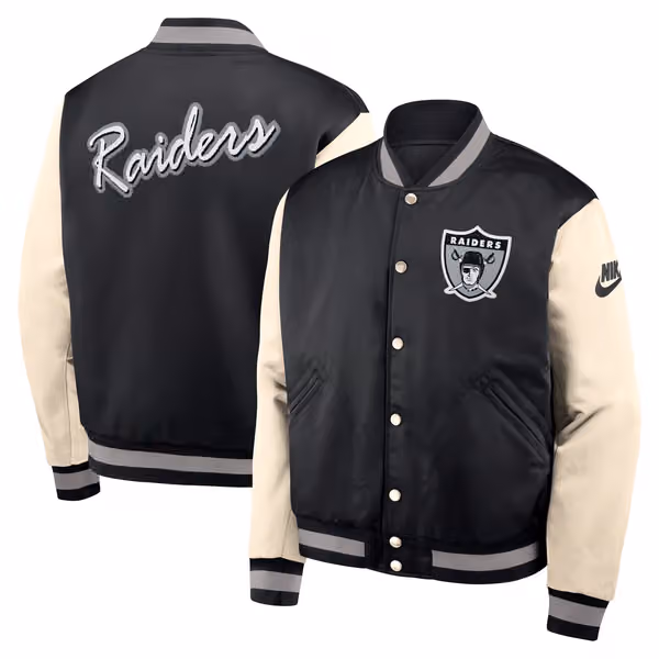 Las Vegas Raiders Rewind Legacy Bomber Jacket Black/Cream view 1