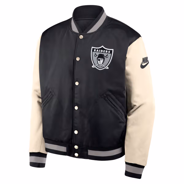 Las Vegas Raiders Rewind Legacy Bomber Jacket Black/Cream view 2