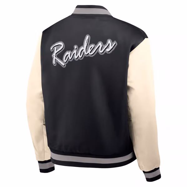 Las Vegas Raiders Rewind Legacy Bomber Jacket Black/Cream view 3