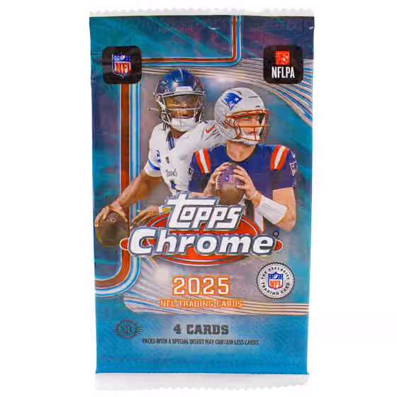 2025 Topps Chrome Football NFL Hobby Pack view 1