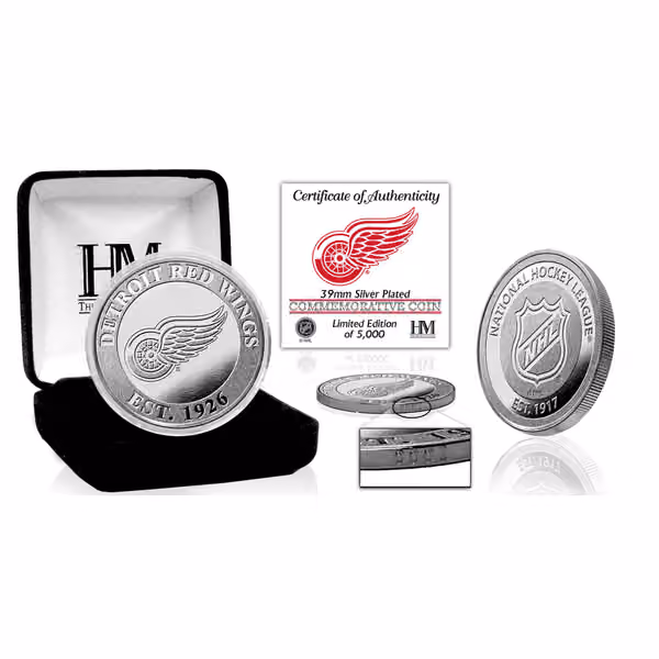 Detroit Red Wings NHL Team Silver Mint Coin view 1