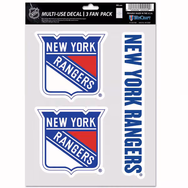 New York Rangers Multi-Use NHL Decals Set (3 Pcs.) view 1