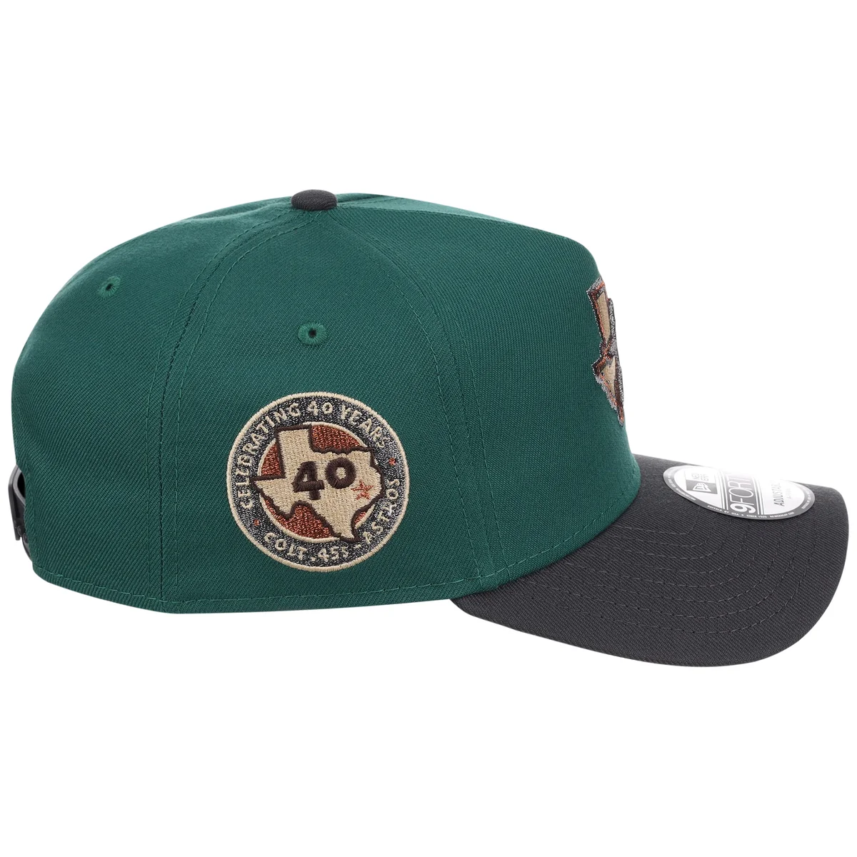 Houston Astros MLB Emerald Graphite New Era 9FORTY detail view