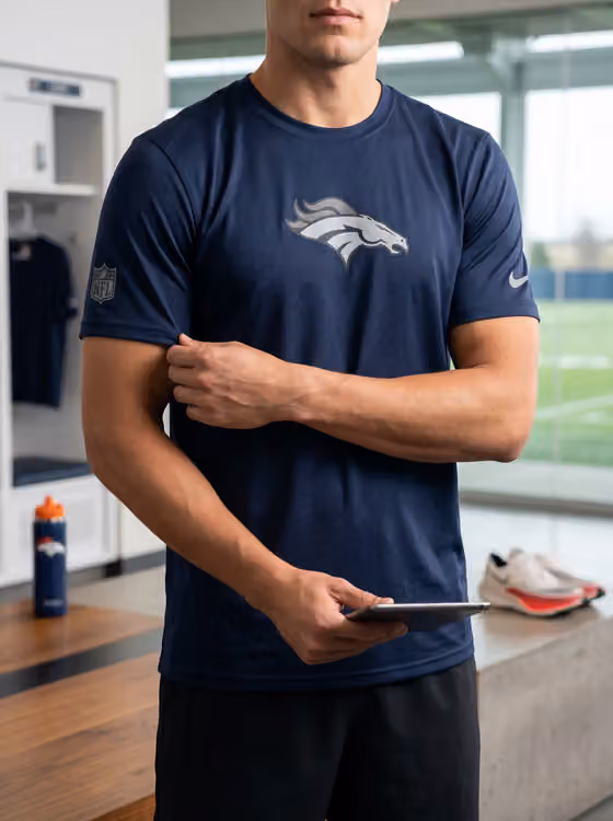 Denver Broncos 2026 NFL Sideline Lead The Charge Legend T-Shirt Navy view 3