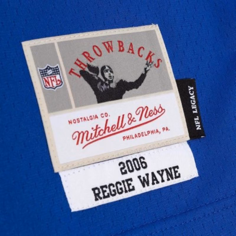 Reggie Wayne #87 Indianapolis Colts Legacy Throwback NFL Jersey Blue view 4