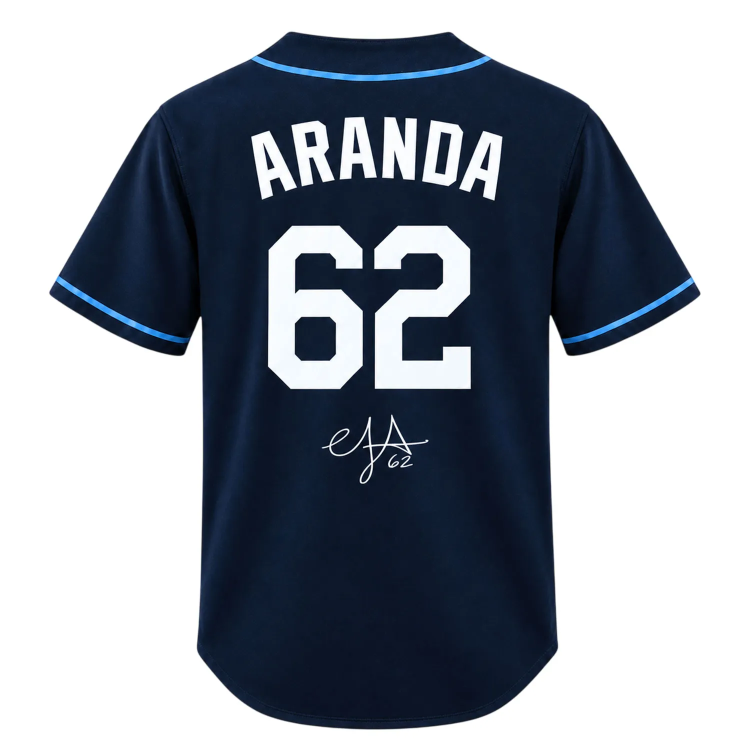 Devil Rays Blue Jersey Jonathan Aranda Signature Bold Style