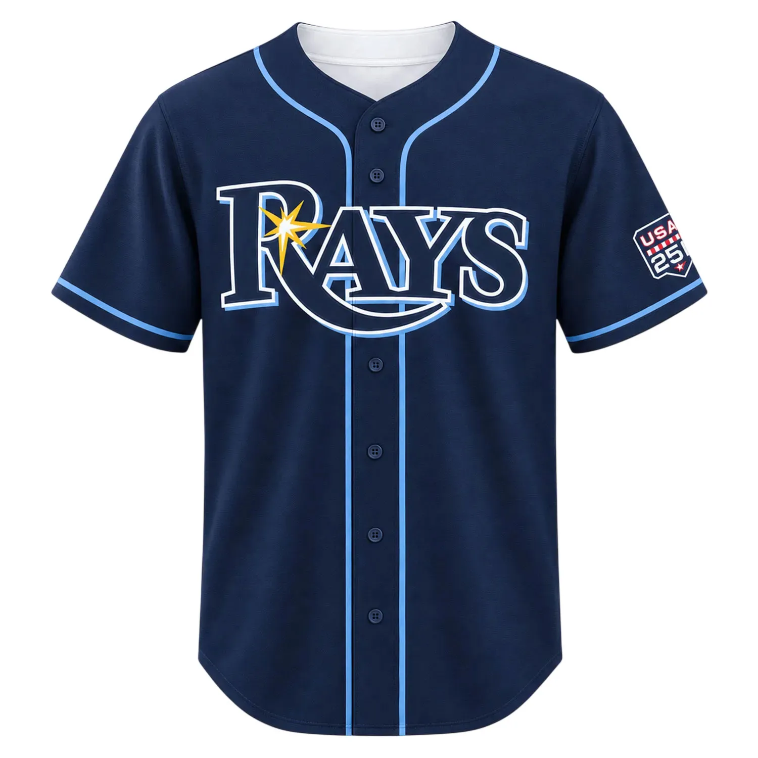 Devil Rays Blue Jersey Jonathan Aranda Signature Bold Style