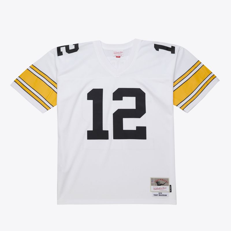 Terry Bradshaw #12 Pittsburgh Steelers 1976 Legacy Throwback NFL Jersey White view 2