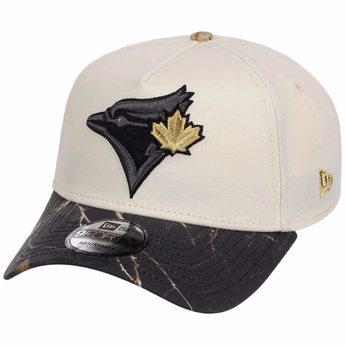Toronto Blue Jays MLB Black Realtree Chrome New Era 9FORTY detail view