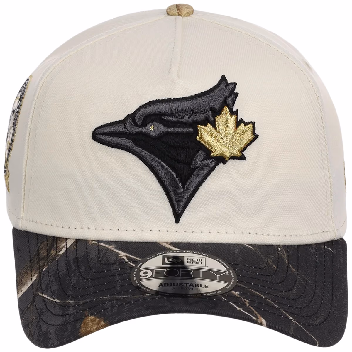 Toronto Blue Jays MLB Black Realtree Chrome New Era 9FORTY detail view
