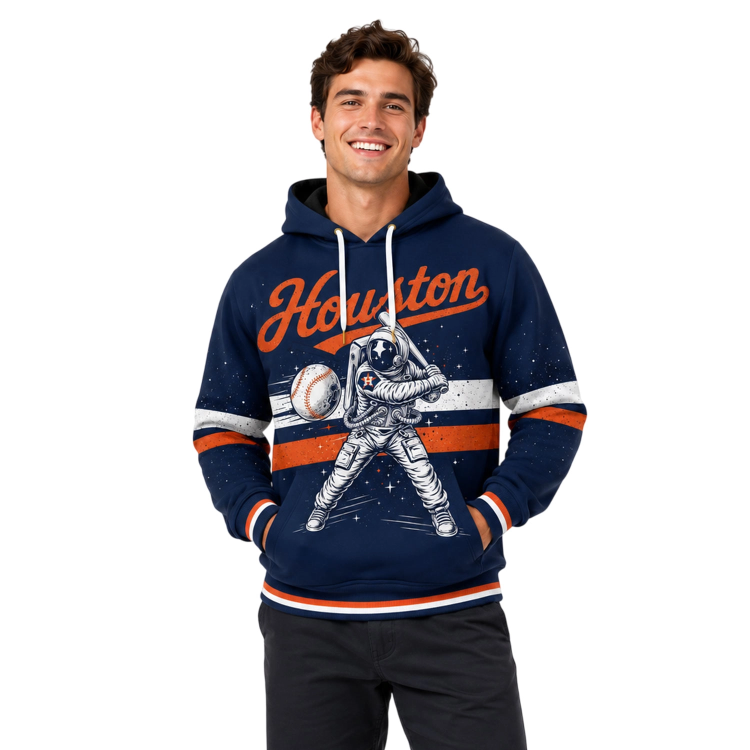 Houston Baseball Hoodie Custom Stunning Space Graphic