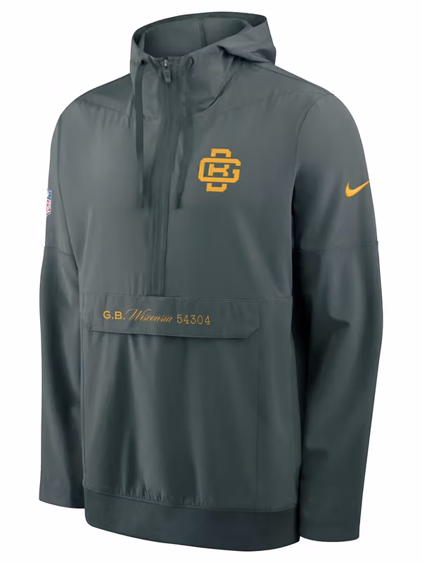 Green Bay Packers 2026 NFL Rivalries Sideline Half-Zip Anorak Jacket Green view 2