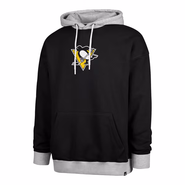 Pittsburgh Penguins Patch '47 Drop Shoulder NHL Hoodie Black view 1