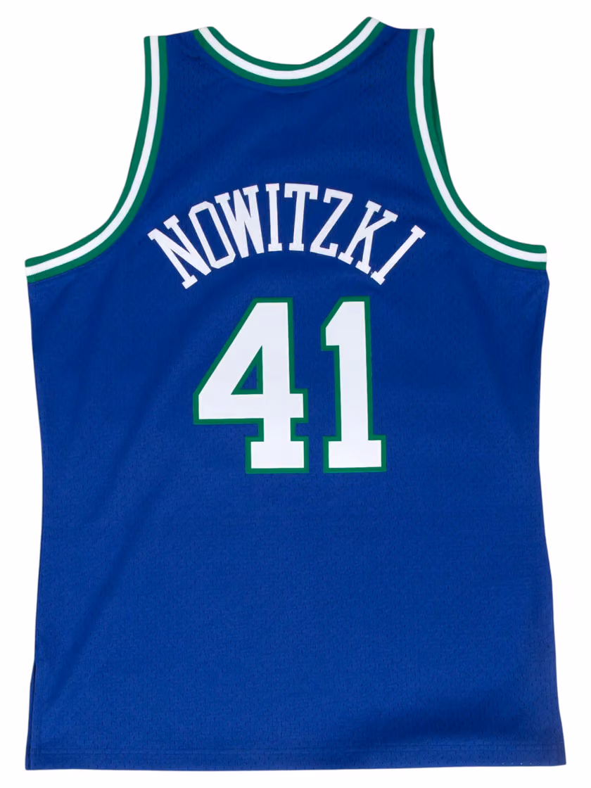 Dirk Nowitzki #41 Dallas Mavericks 1998-99 Swingman NBA Jersey Blue view 2
