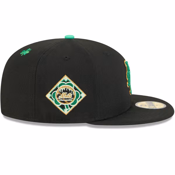 New York Mets 2026 St. Patrick's Day MLB Authentic 59FIFTY Cap Black view 5