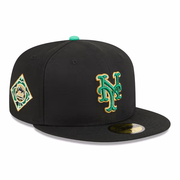 New York Mets 2026 St. Patrick's Day MLB Authentic 59FIFTY Cap Black view 1