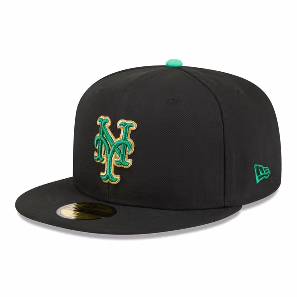 New York Mets 2026 St. Patrick's Day MLB Authentic 59FIFTY Cap Black view 4