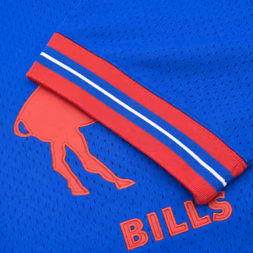 Buffalo Bills Unbeaten Mitchell & Ness NFL V-Neck Mesh Shirt Blue view 5