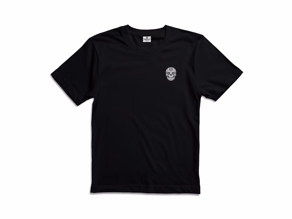 Parallel Union T-Shirt La Muerte Black Skull Oversize Edition front