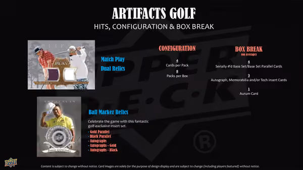 2026 Upper Deck Artifacts Golf Hobby Box view 6