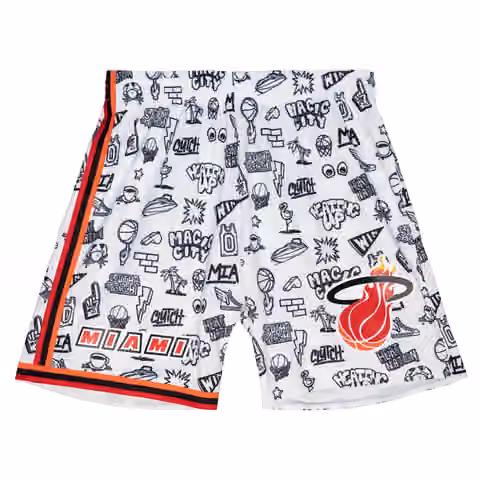 Miami Heat Doodle Mitchell & Ness Swingman NBA Shorts view 1