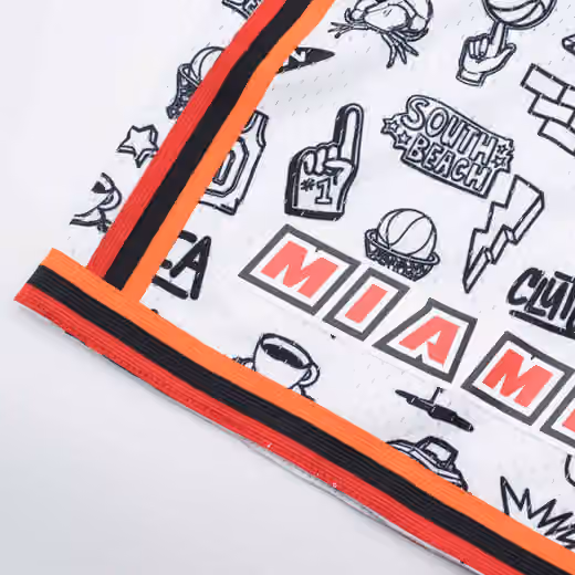 Miami Heat Doodle Mitchell & Ness Swingman NBA Shorts view 4