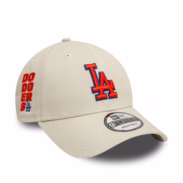 Los Angeles Dodgers Side Patch New Era 9FORTY MLB Cap Cream product photo