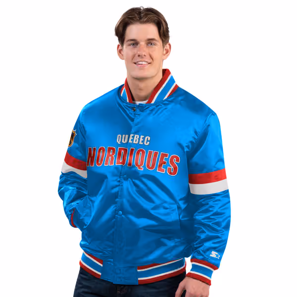 Quebec Nordiques Starter Vintage Diveplay NHL Varsity Jacket view 2
