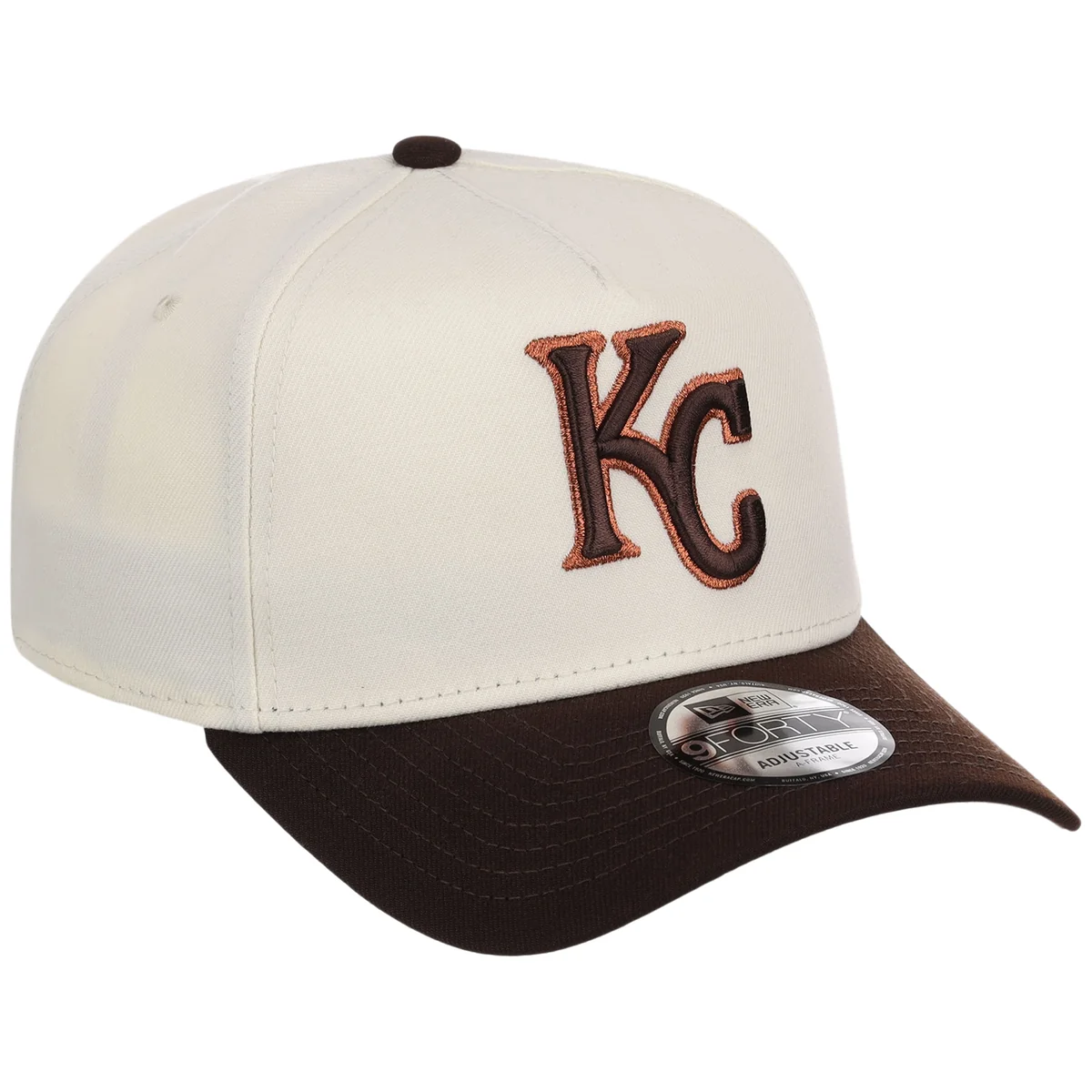 Kansas City Royals MLB Chrome x Burnt Wood FASHION CORE New Era 9FORTY A-Frame front view