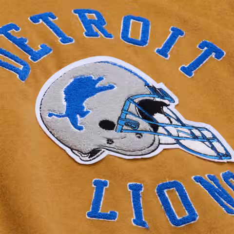 Detroit Lions Dusted Varsity NFL Jacket Brown/Cream view 6
