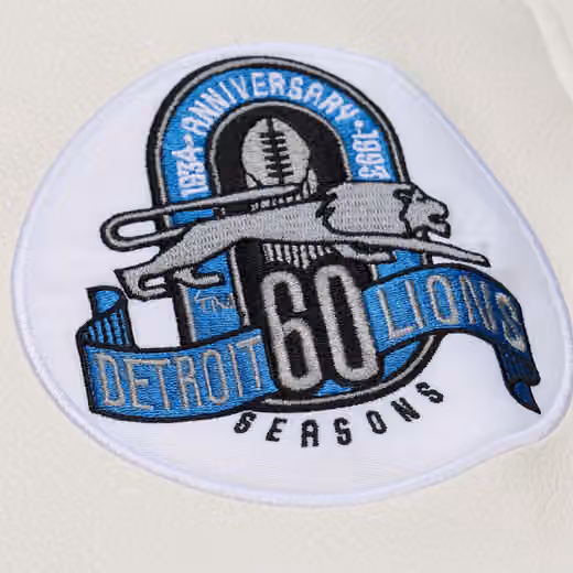 Detroit Lions Dusted Varsity NFL Jacket Brown/Cream view 7