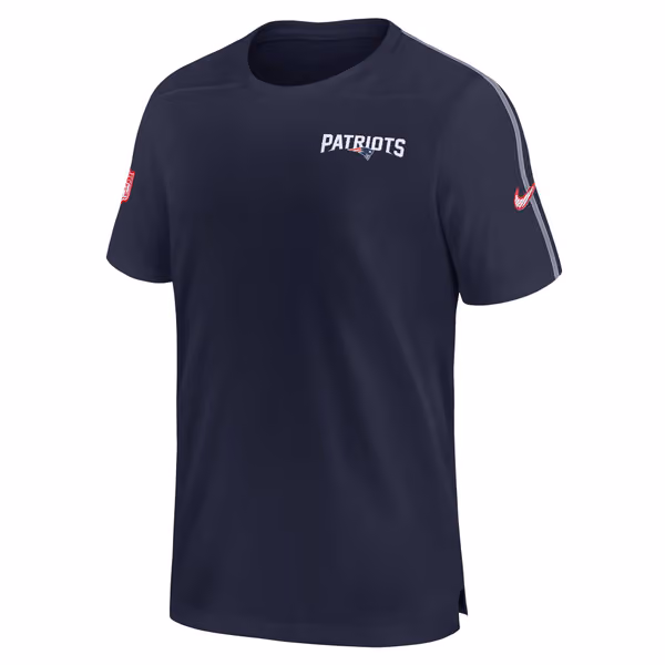 New England Patriots 2024 NFL Sideline Nike Dri-FIT Coach UV Top Navy view 2