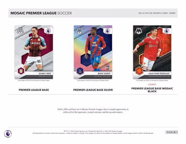 2021/22 Panini Mosaic Premier League EPL Soccer Hobby Box view 2