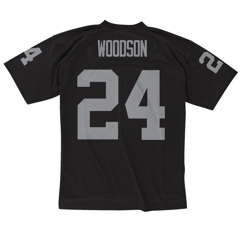 Charles Woodson #24 Oakland Raiders Mitchell & Ness Throwback NFL Jersey Black view 2