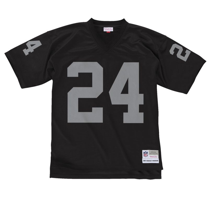 Charles Woodson #24 Oakland Raiders Mitchell & Ness Throwback NFL Jersey Black view 1