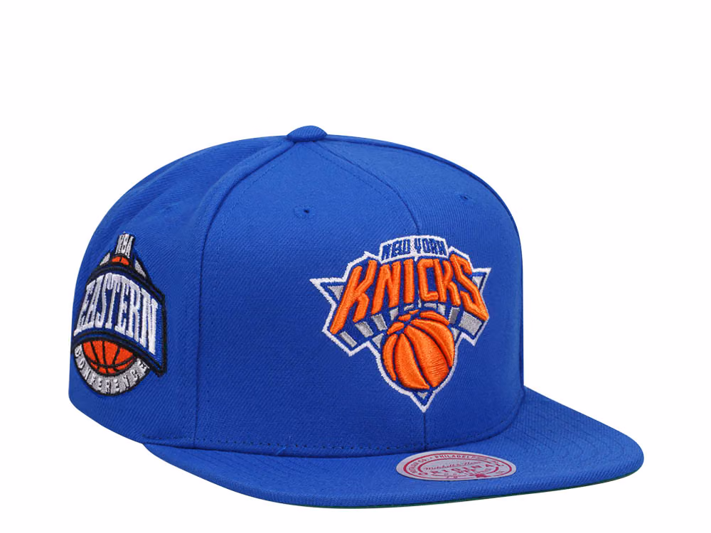 Mitchell & Ness New York Knicks Conference Patch Blue Snapback Hat front