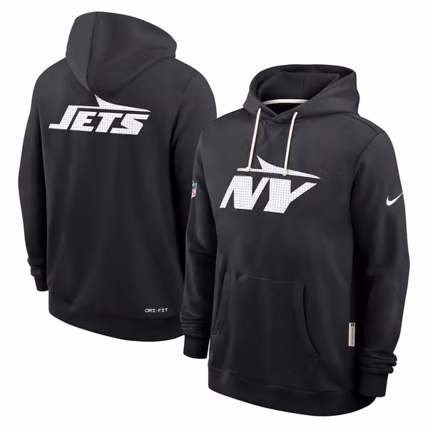 New York Jets 2025 NFL Sideline Nike Standard Issue Hoodie Black view 1