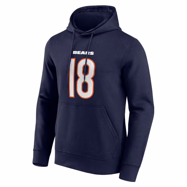 Caleb Williams #18 Chicago Bears Player NFL Hoodie Navy view 2