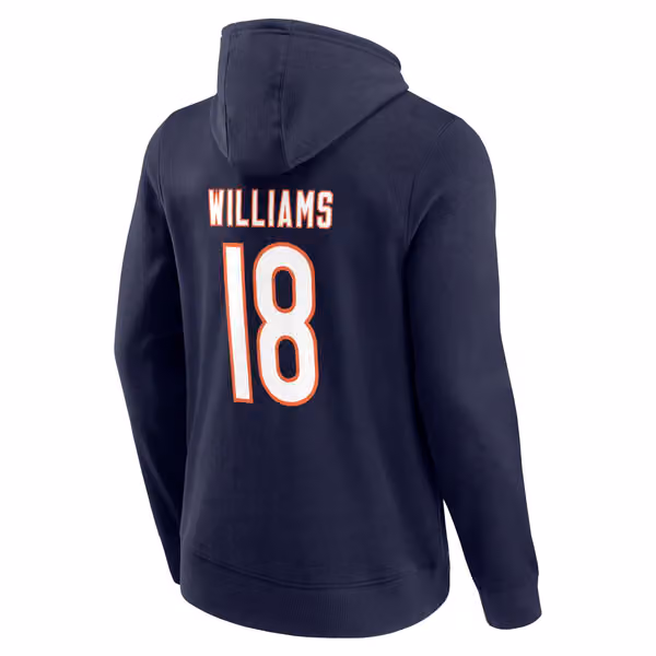 Caleb Williams #18 Chicago Bears Player NFL Hoodie Navy view 3